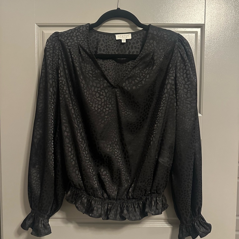 Black Animal Print Blouse